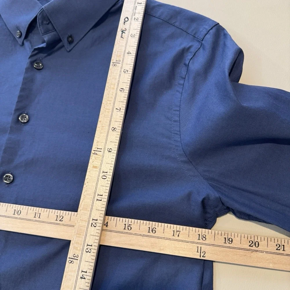 Express‎ Men's Dress Shirt Small Button Down Blue Slim Fit Casual Long Sleeves